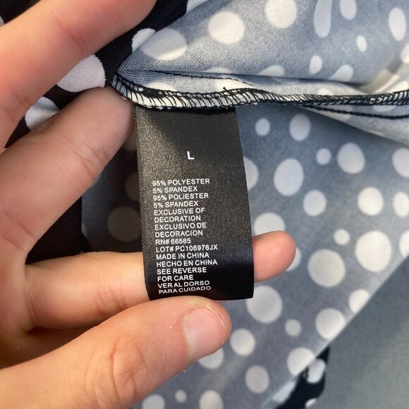 Perceptions New York Polka dot Dress Size‎ Large,Stretch,Tie Waist,Preppy - Picture 7 of 12